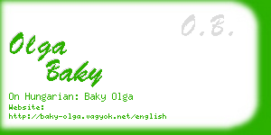 olga baky business card
